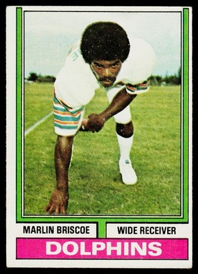 Marlin Briscoe, 1974 Topps, #92, Miami Dolphins,