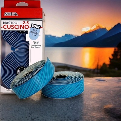 SILCA Nastro Cuscino Lenkerband cyanblau 2,5 mm mit Endstopfen UVP 52£