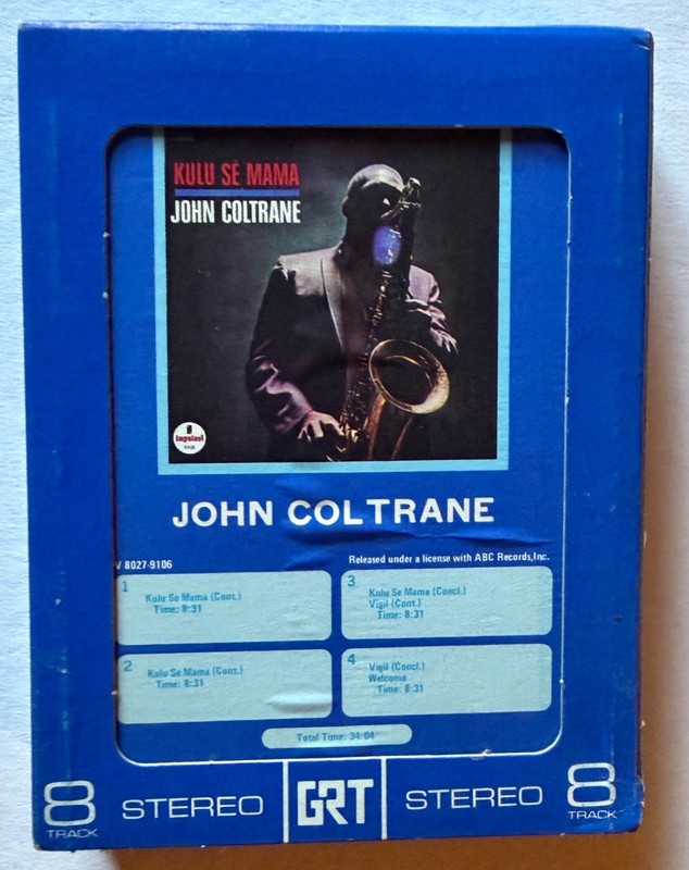 JOHN COLTRANE - KULU SE MAMA 8 TRACK CARTRIDGE TAPE V 8027-9106 JAZZ