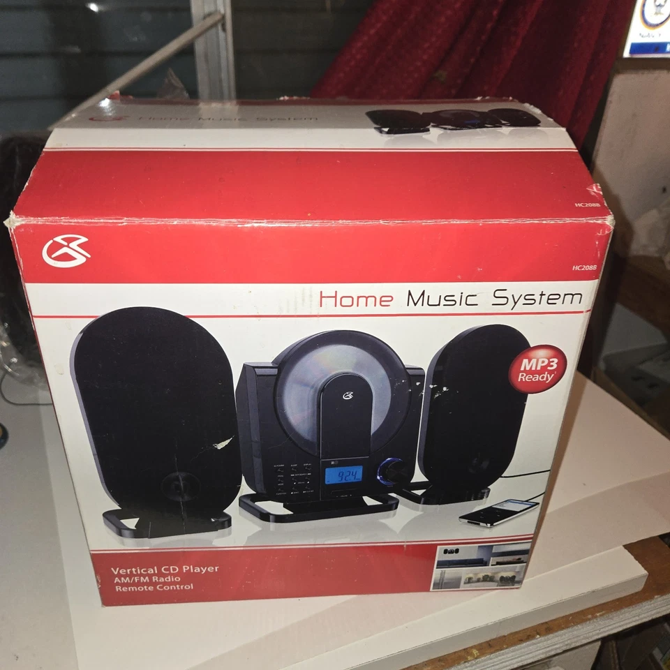 GPX Home Music System Vertical Cd Stereo MP3 Ready NIB Remote And Paperwork - Image 2 of 4