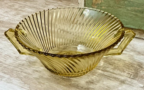 Vintage Diana Amber Cream Soup Bowl – Federal Glass Depression Glass (1937–1941)