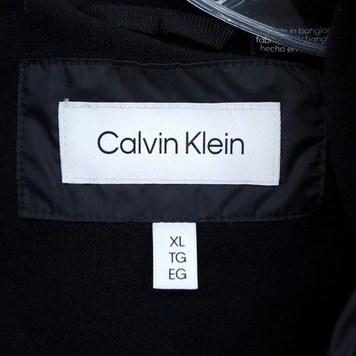 CALVIN KLEIN Jacket Mens XL Black Polar Fleece Lined Hooded Windbreaker $150 image 4