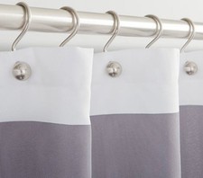 SONOMA Brushed Nickel Finish Metal Balls 12 pack Shower Curtain Hooks - New