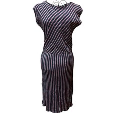Vintage Popi Union Tag Striped Pink & Black Midi Dress 7/8