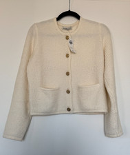 Abercrombie  Fitch  Medium  Womens Cream Cardigan Button Down Gold Cozy NEW