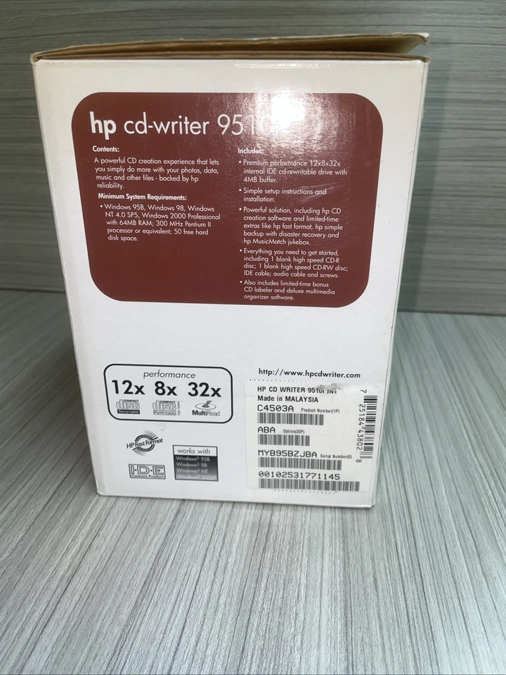 New HP CD Writer 9510i 12x 8x 32x CD-Rewritable Drive Internal Ide Kit Open Box - Image 3 of 4