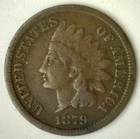 1879 Indian Head Bronze Penny One Cent GOOD Circulated Condition US Type Coin