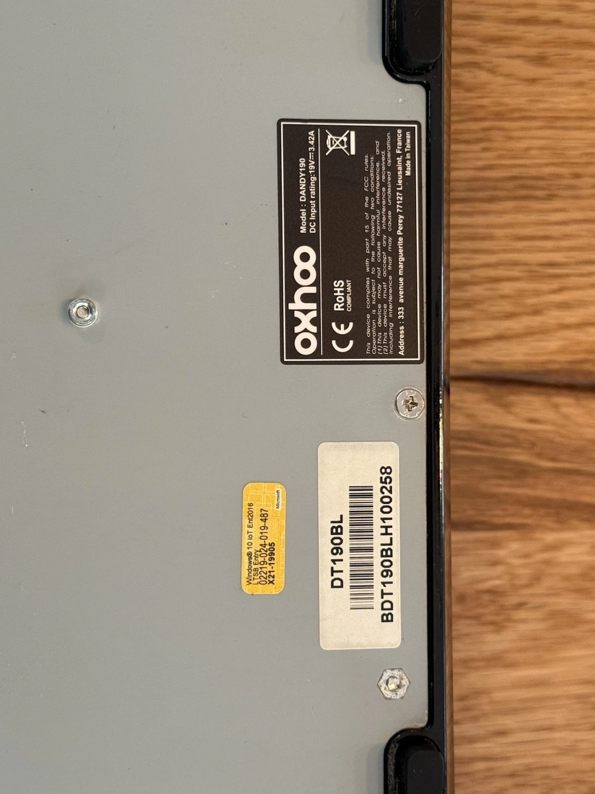 Oxhoo Dandy 190 POS Till System 15" Wide J1900 4GB RAM 240GB SSD No Win Licence 6