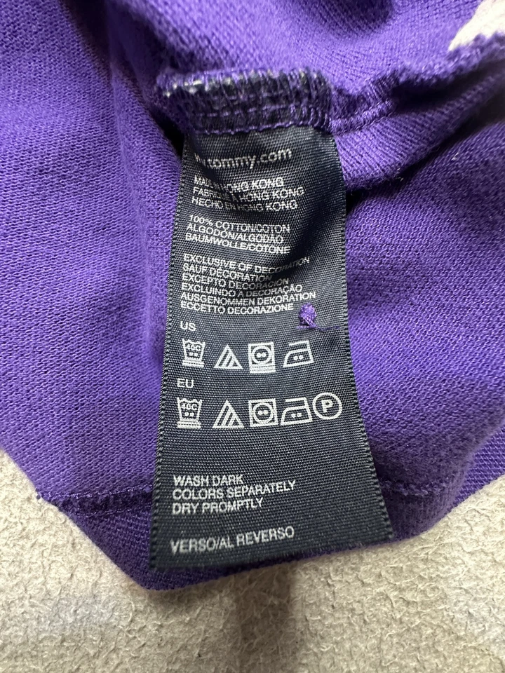 VINTAGE TCU Horned Frogs Polo Shirt Adult XL Purple NCAA Tommy Hilfiger Mens - Image 3 of 4