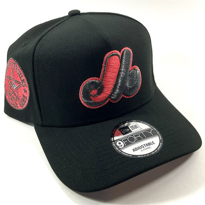New Era Montreal Expos Exclusive Black Infrared 9FORTY A-Frame Snapback Hat Cap