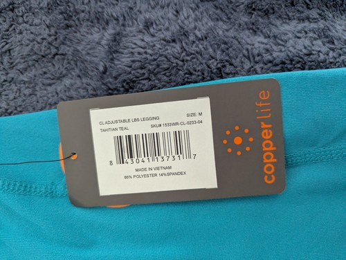 CopperLife NWT Womens Size L Lower Back Support Leggings w Adjustanle Strap - Picture 4 of 16