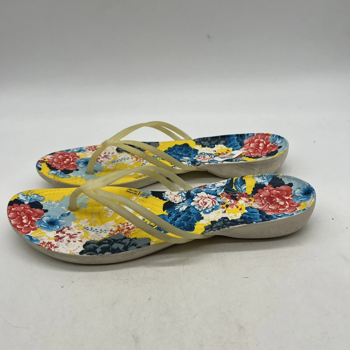 Crocs Women Isabella 204196 Jelly Floral Flip Flops Size 11