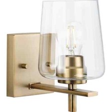 Progress Calais 5-in 1-Light Vintage Brass Vanity Light