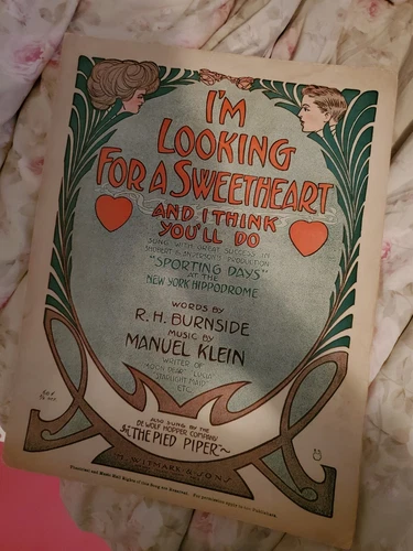 I'm looking for a sweetheart I think you'll do sheet music 1908 Gibson girl