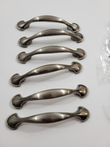 6 Liberty 3" Hole Span Satin Nickel Silver 1/2 Round Drawer Pulls & Screws AS IS - Picture 2 of 15