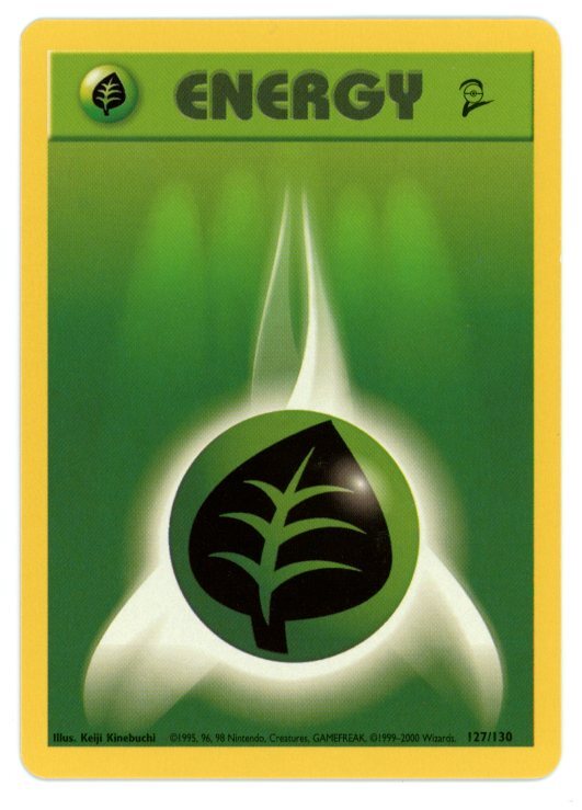 Grass Energy 127/130 Base Set 2 Pokemon Card