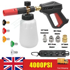 4000PSI Pressure Washer Snow Foam Cannon Lance Gun Kit 1/4" Quick Release Bottle