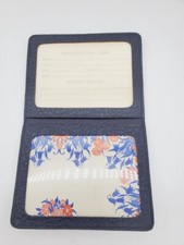 Vintage Genuine Blue Leather Passport Document Holder 3 1/2 by 4 3/8 NOS Folding