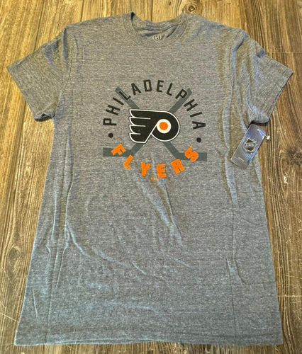 NWT Mens Philadelphia Flyers Soft Gray Short Sleeve Logo T-Shirt Size Medium - 第 1/3 張圖片
