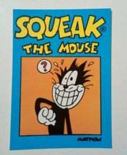 Carte postale Squeak The Mouse bleu Mattioli Aedena 1985 Souris