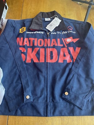 SNOWDAY Heavy Utility Denim Jacket Corduroy Collar NWT $130+ Retail