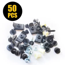 50x Engine Splash Shield Body Bolts Screw Nut Fender Bumper Clips For Toyota