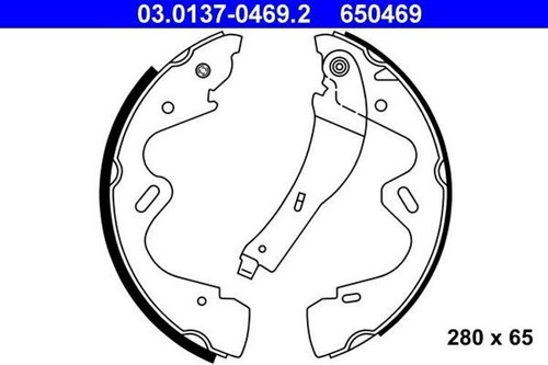 ATE 03013703542 Jeu de mâchoires de freins à tambour
