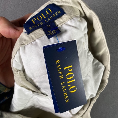 Polo Ralph Lauren Khaki Shorts Youth Size 14 Boys NWT Beige Chino New - Picture 5 of 13