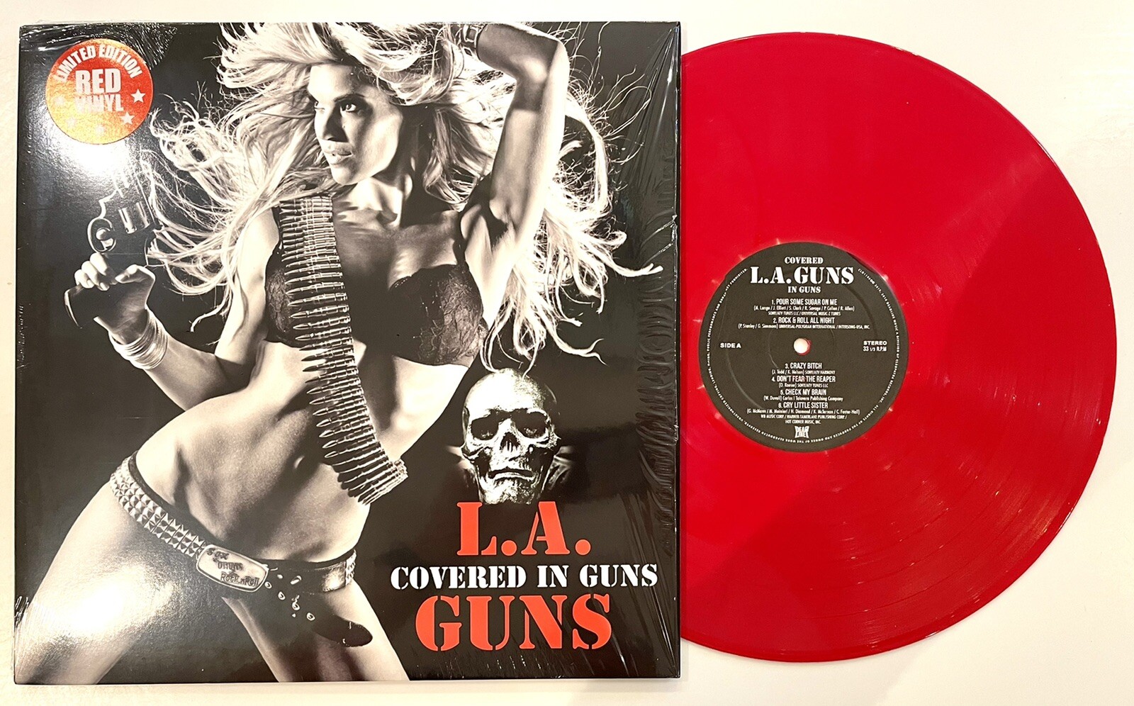 L.A. Guns - COVERED IN GUNS - Limited Edition Red Vinyl LP New MINT