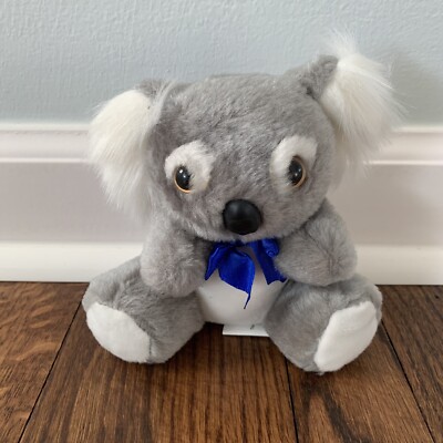 Creative Art Koala Plush Made in Australia Stuffed Animal Toy Blue Bow 5.5 