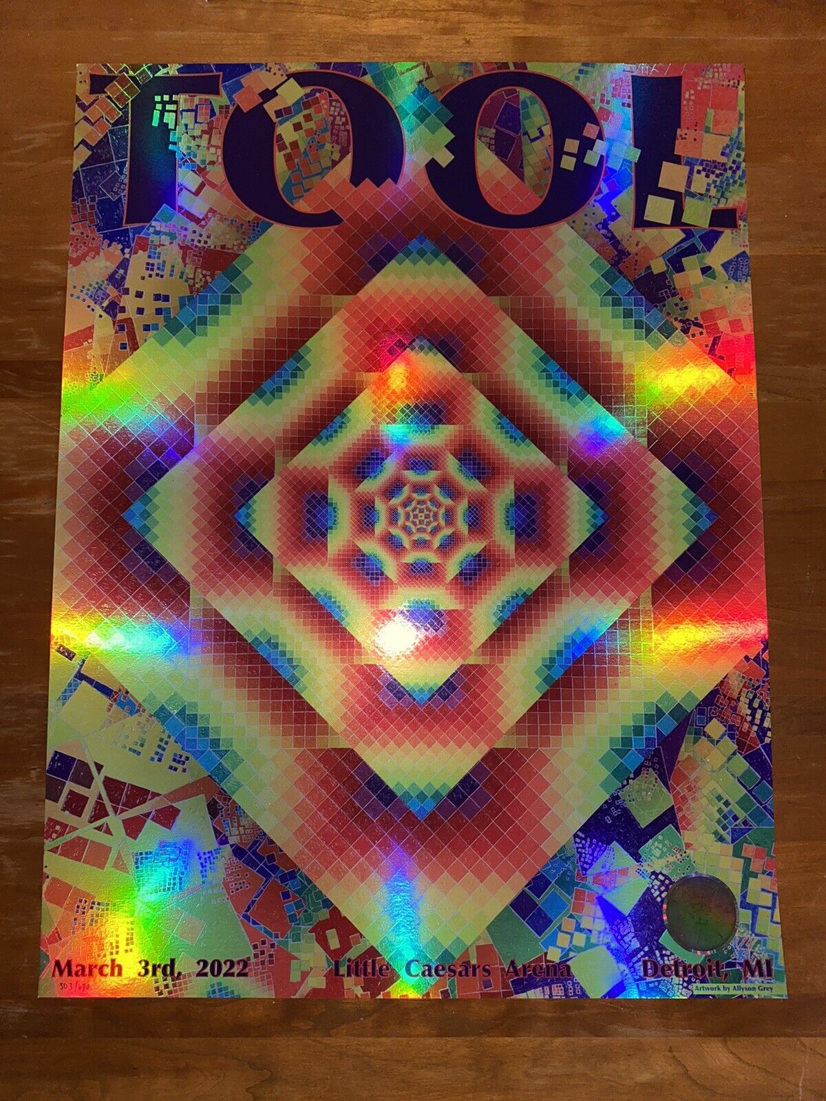 Tool Poster 3/3/22 Allyson Grey Little Caesars Arena Detroit Michigan. Available Now for 449.99