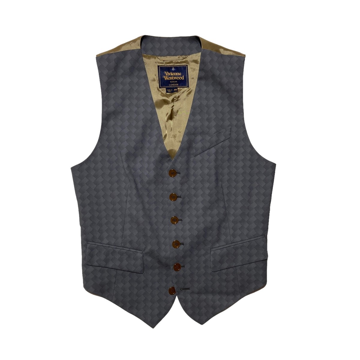 Men`s Vivienne Westwood Vest Grey Lana Vergine New Wool Size 