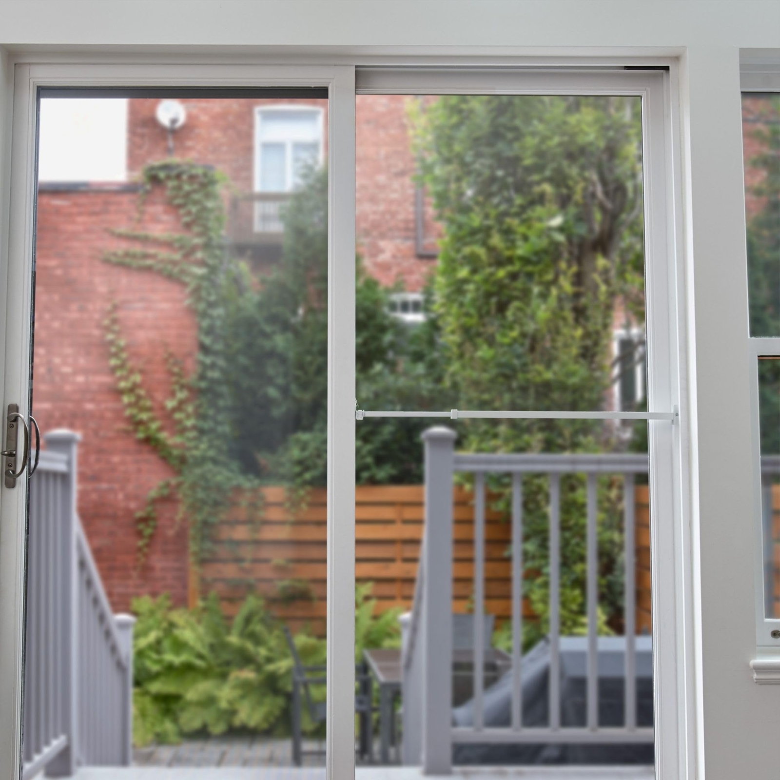 Sliding Door Bar with Childproof Lock, Adjustable, for Patio Doors and