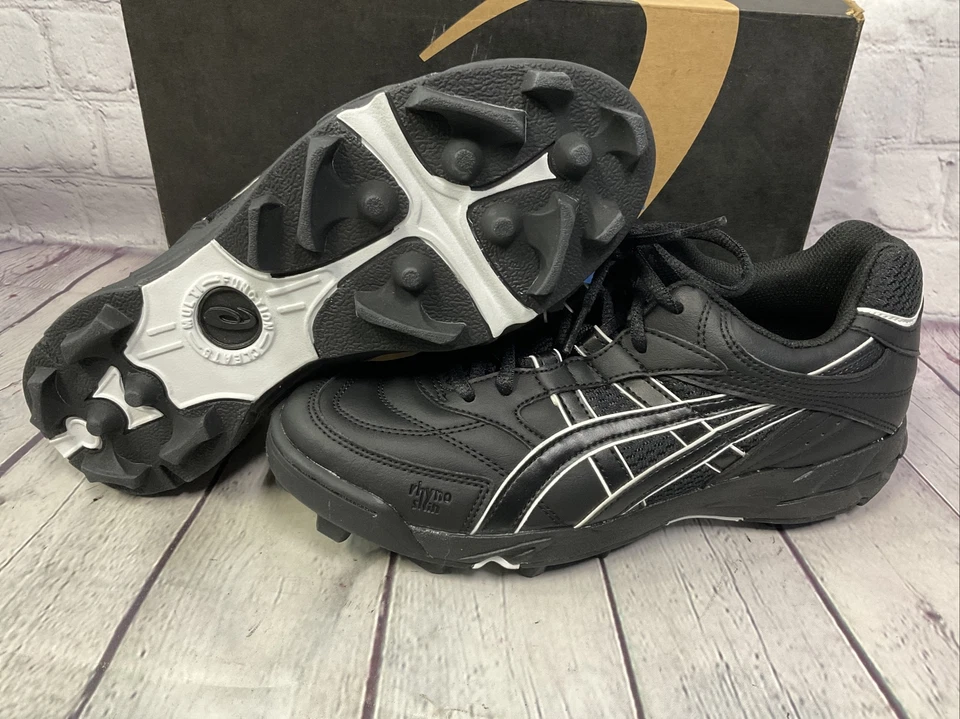 Botines de softbol Asics Gel Mfc Lo para mujer talla 9 negro blanco nuevos con caja Foto 2 de 4