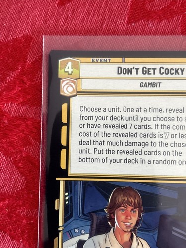 Star Wars Unlimited - Don't Get Cocky - Rare 223/252 Spark of Rebellion RARE - Picture 3 of 7