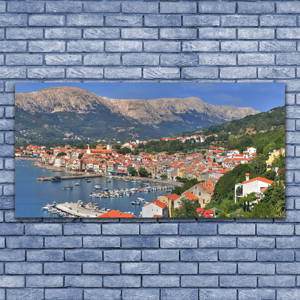 Tableau sous verre paysage panoramique 140x70 pour agrandir un salon sombre