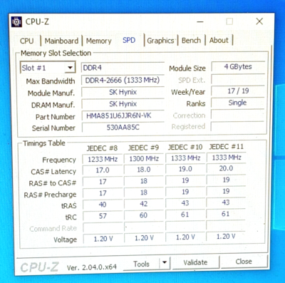 HMA851U6JJR6N-VK Hynix 4GB DDR4 Non ECC PC4-21300 2666MHz HMA851U6JJR6N-VK Hynix 4GB DDR4 Non ECC PC4-21300 2666MHz