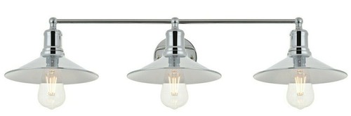 Wall Sconce Light Fixture Chrome Shades Vanity Dining Room Kitchen Bathroom 33" - Picture 4 of 10