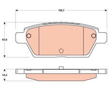 Brake Pad Set, Disc Brake TRW GDB3517 for Mazda