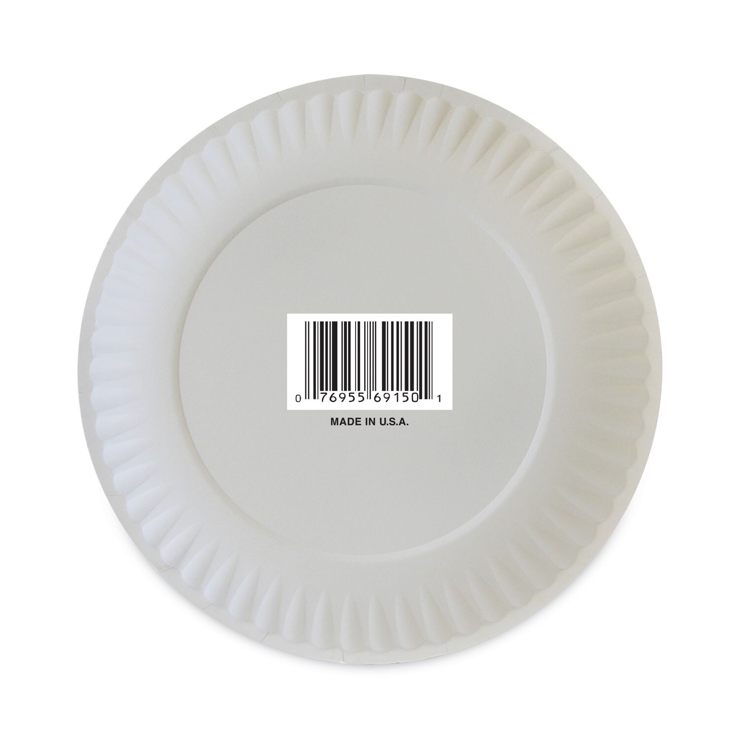 AJM Packaging Coated Paper Plates, 6 Inches, 100/Pack, 12 Packs/Carton