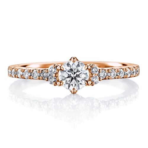 Rose Gold Ring Certified Diamond IGI GIA Lab Grown Round 0.65 Ct 18K Womens Band - Picture 1 of 10
