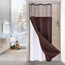 Small Stall Shower Curtain 36 x 72, Narrow Half Size 36" W x 72" L Brown
