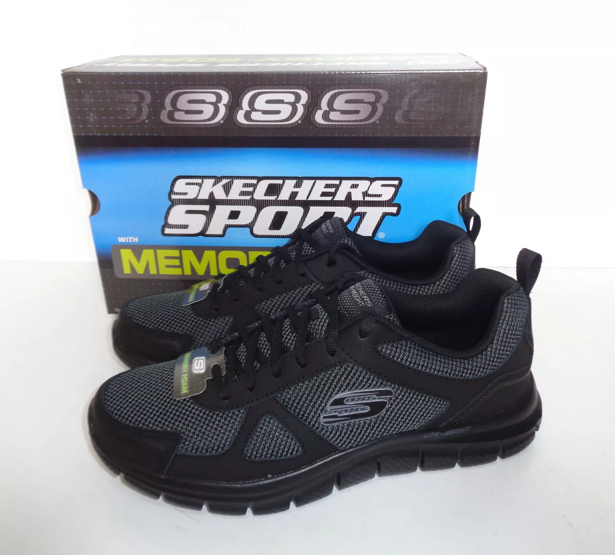 Skechers Mens Foam Lace Trainers Casual Shoes New UK Sizes 6-11 eBay