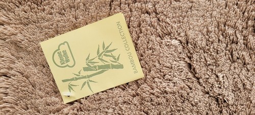 Bambou Savannah Taupe-Beige WC-Vorleger mit Ausschnitt 55x55cm. Florhöhe: 30mm. - Bild 7 von 8