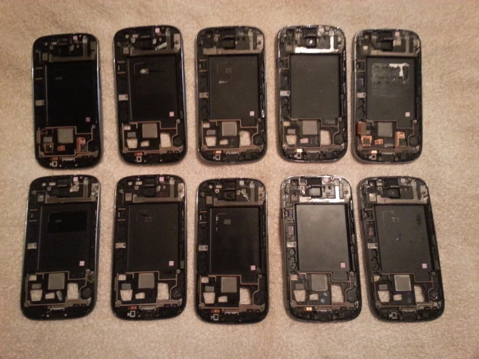 Lote de 10 Samsung Galaxy S3 S III Marco Medio Bisel Chasis I535/R530 Foto 2 de 4