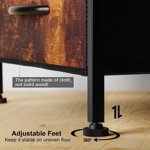 Nachttisch mit Stoffschublade & Ladestation Beistelltisch Ablage Regal Schlafzimmer - Bild 7 von 7