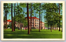 Thomasville Georgia Linen Postcard John D Archbold Memorial Hospital 