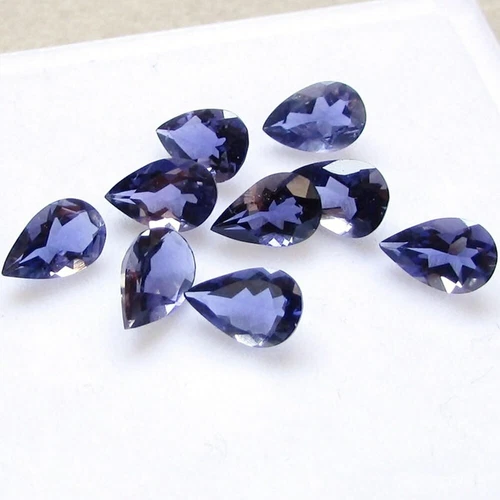Wholesale Lot of 6x4mm Pear Facet Cut Natural Iolite Loose Calibrated Gemstone