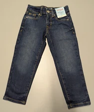 Cat and Jack Girls High Rise Ankle Straight Jeans- Dark Wash (Choose Size)