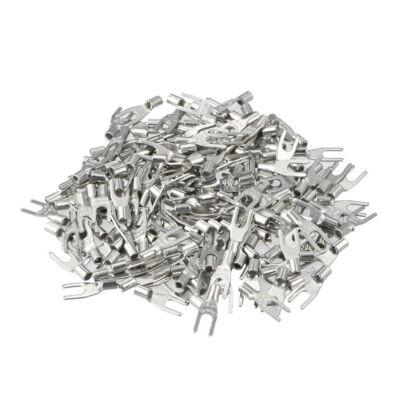 250Pcs SNB1.25-3.2 Non-Insulated U-Type   Crimp Terminals AWG22-16 Wire  #E5